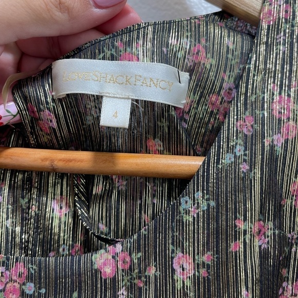 LoveShackFancy Mercy Mini Dress Gold - Picture 3 of 6